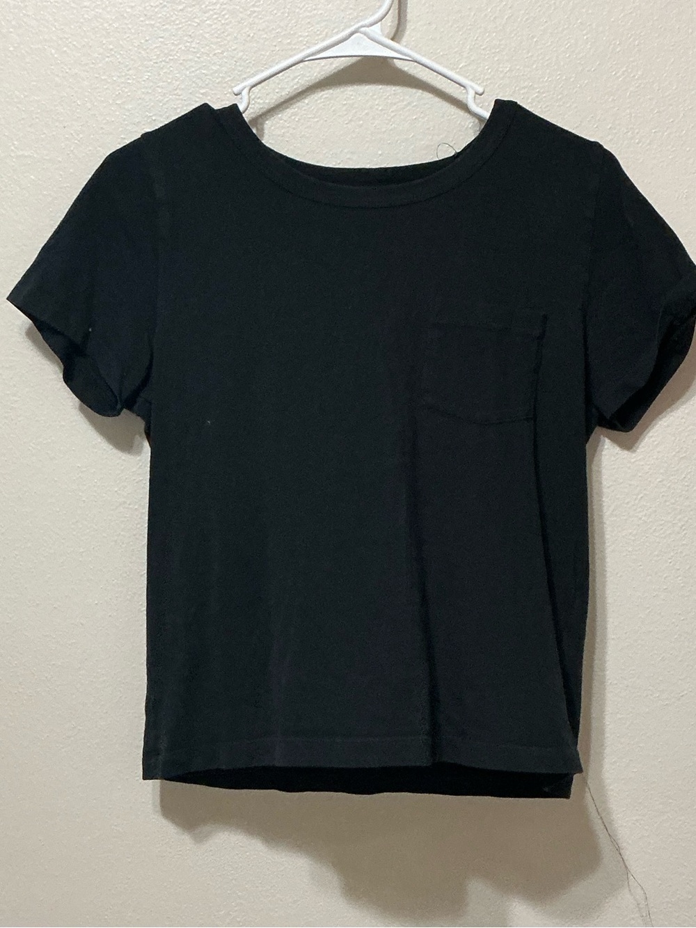 J. Crew Black Crewneck Pocket Tee